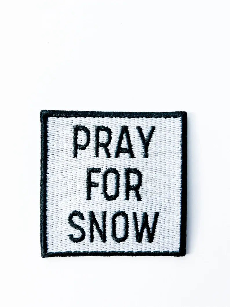 Pray for Snow Embroidered Iron-On Patch for Hat & Clothing